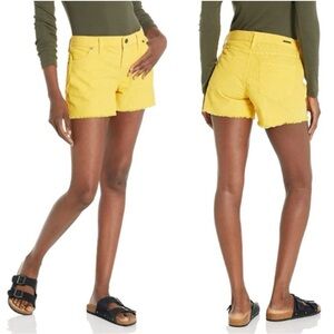 Carve Designs “Oahu” Papaya Yellow Corduroy Frayed-Hem Shorts Organic Cotton 12